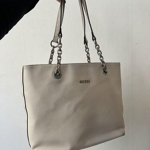 Guess shoulder bag used, white and beige