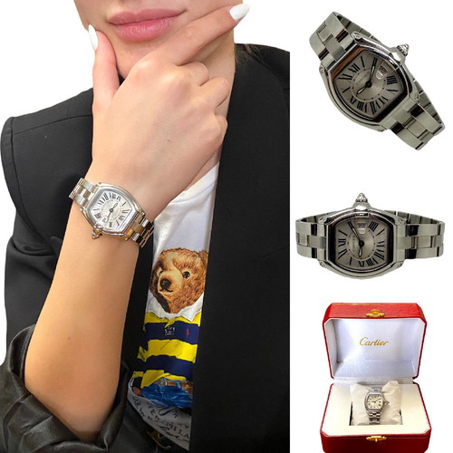 Cartier Roadster γυναικείο ρολόι μεταχειρισμένο quartz από ατσάλι