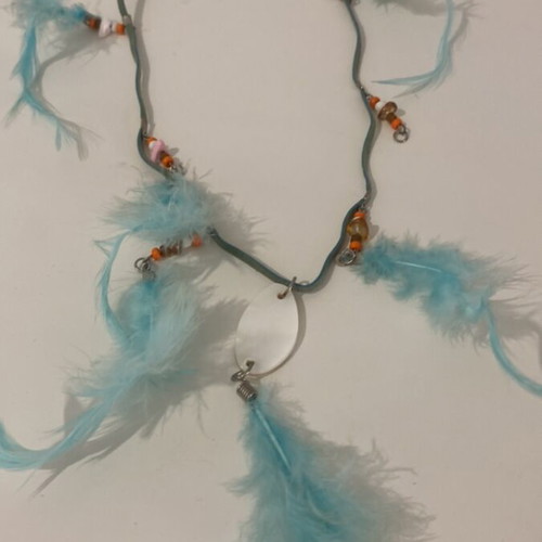 Handmade boho feather necklace like new