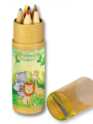 Jungle Animals Colored Pencils new, 10 pieces with name