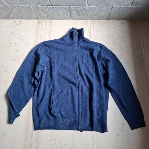 Alan Paine men's wool cardigan like new, blue, XXL