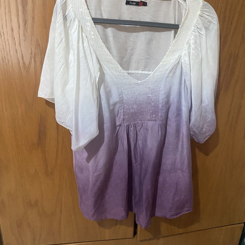 Blouse Toi&Moi like new, white and purple, size S