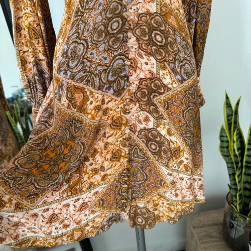 Anthropologie boho dress like new, brown and orange, size M