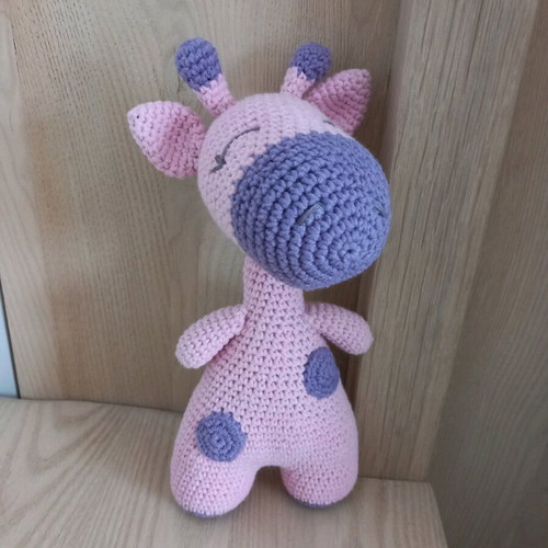 Crocheted giraffe doll 25 cm new