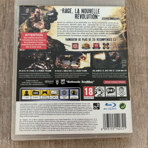 Rage PlayStation 3 (PS3) used complete