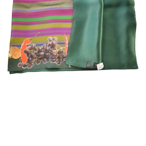 Etro Milano silk scarf used with botanical fruit and vegetable design