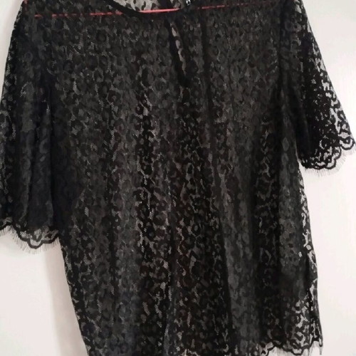 H&M transparent blouse new with leopard pattern, black, size S