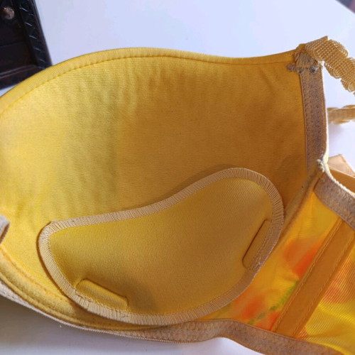 Luna bra yellow with flowers No3 like new with underwire and padding
