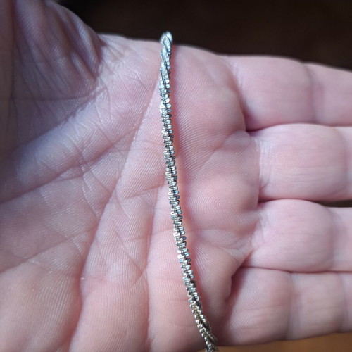 Italian 925 Silver Ankle Bracelet like new with Unique Weave