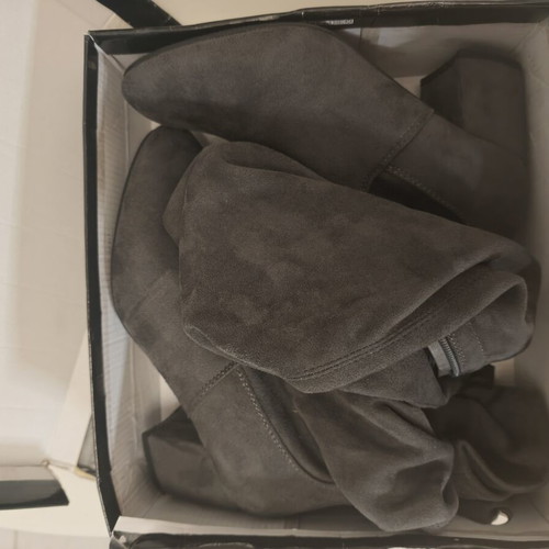 Suede grey knee-high boots, size 39