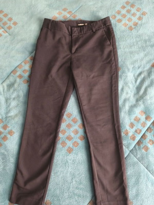 Stradivarius fabric pants used, black, fitted XS