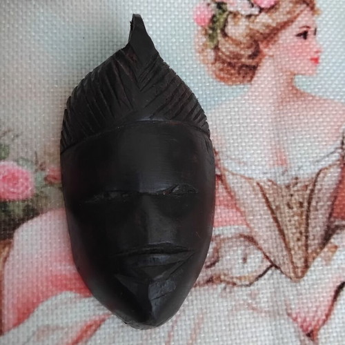 Vintage African Ebony Pendant Mask circa 1980-1990, like new