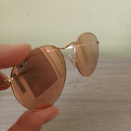 Ray-Ban sunglasses used, pink and gold with scratches