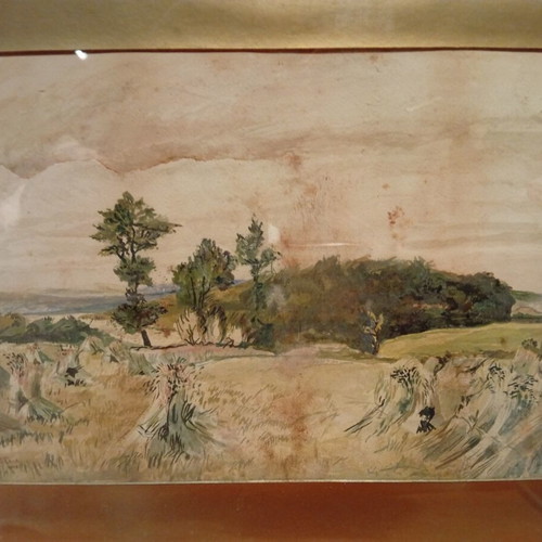 Watercolour painting by F.G. Parret 1920 used, framed 51x71cm