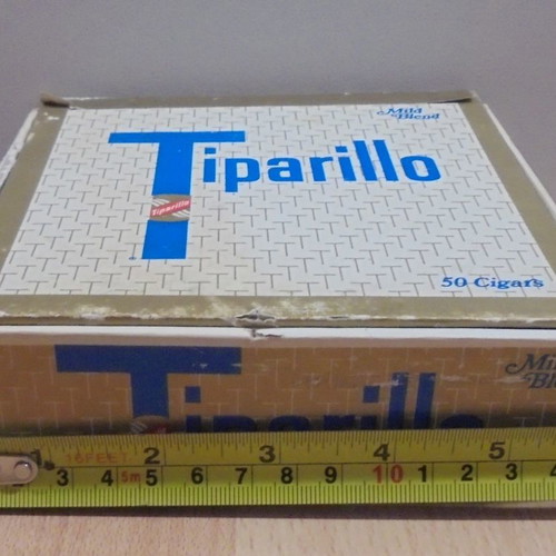 Tiparillo cigars old advertising cardboard box used, empty