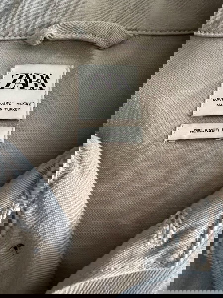 ZARA μπεζ φαρδύ τζάκετ