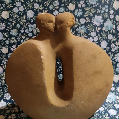 Vintage Marbell sculpture used, 1970s, artificial stone