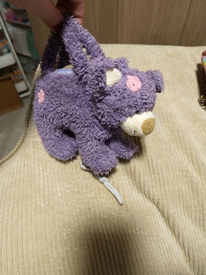 Children's bear bag used crossbody purple