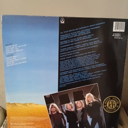 Vandenberg Heading For A Storm vinyl record like new, rock