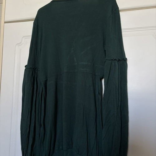 Green blouse with front tie used, Rouge Paris, small size