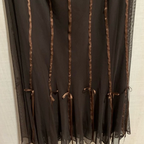 Gino Rossi skirt brown size XL like new with tulle and ribbons