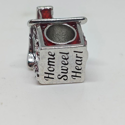 Christmas silver charm house with enamel, like new