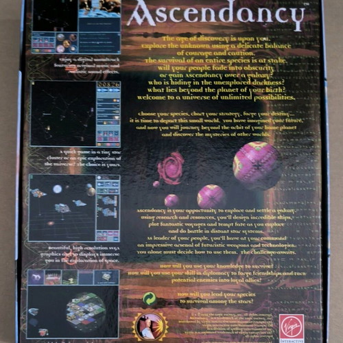 Ascendancy Virgin PC CD-ROM like new, Big Box