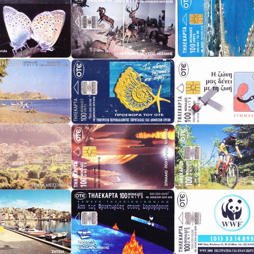 Greek phone cards used, set of 48 from 1994-1998