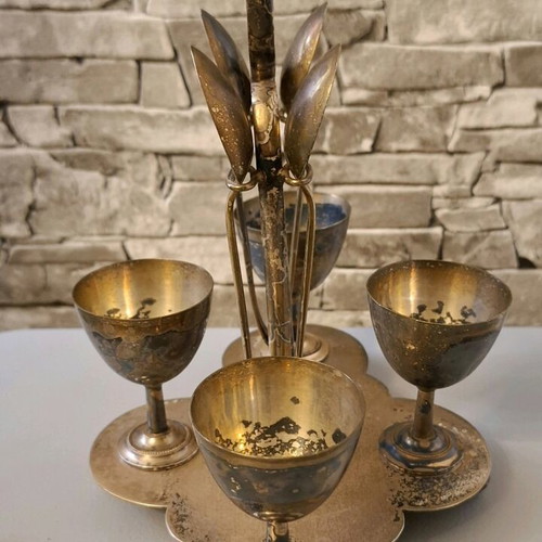 Egg serving set used, silver-plated EPNS Made in England 1930-40