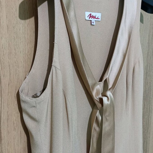 Φόρεμα αμπιγιέ Mia μίντι μπεζ σαν καινούργιο