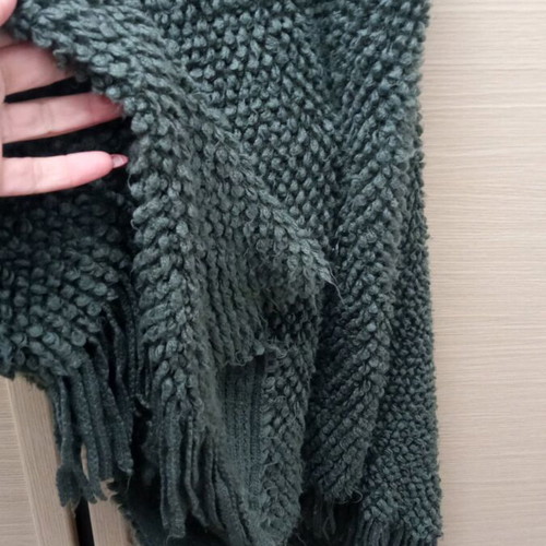 Poncho grey with fringes like new
