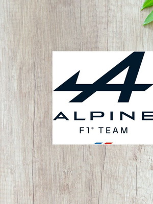 Αυτοκόλλητο Alpine Formula 1 καινούργιο, γυαλιστερό χαρτί, 8x8 εκ.