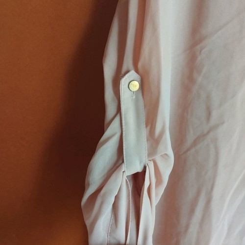 Asymmetric shirt like new, pink with gold buttons and pocket