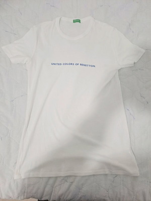 Benetton t-shirt άσπρο, μέγεθος L, σαν καινούργιο