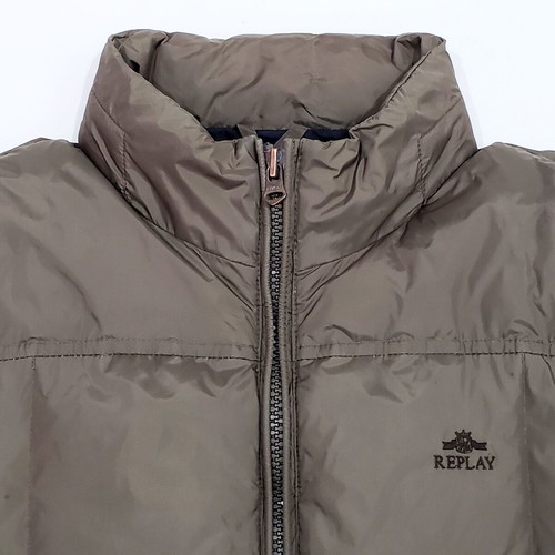 Replay Down Puffer jacket like new, men's M-L, brown and green