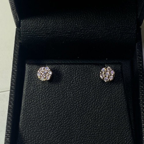 Gold 14K earrings with zirconia new, handmade