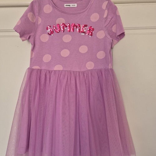 Sinsay lilac polka dot dress with tulle