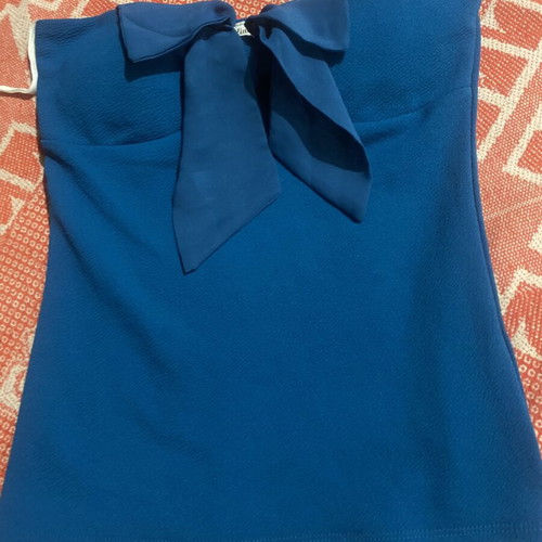 Strapless blouse, blue, size M