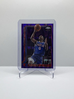 25-26 Topps Chrome Basketball Tyrese Maxey Refractors Purple Wave card like new