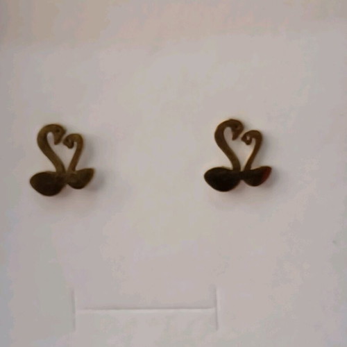 Jewelry set with swan gold color stainless steel new
