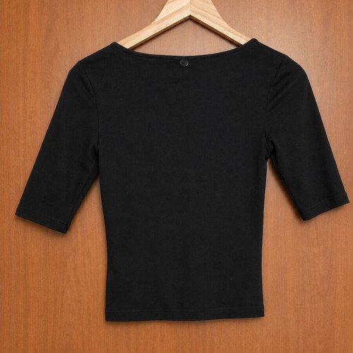 BSB Black Rib Top with Square Neck Size L New