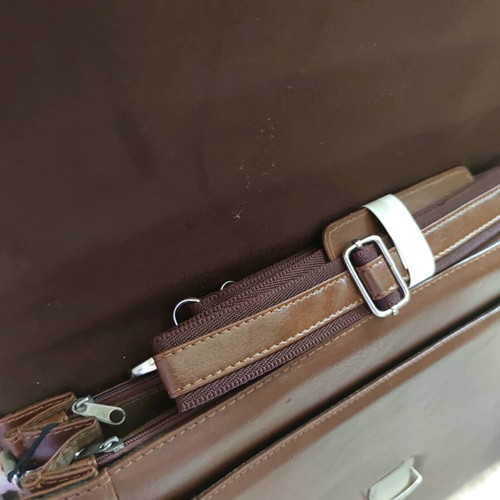 Leather briefcase new, brown tan