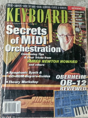 Keyboard magazine December 2000 used, James Newton Howard Oberheim OB-12 review