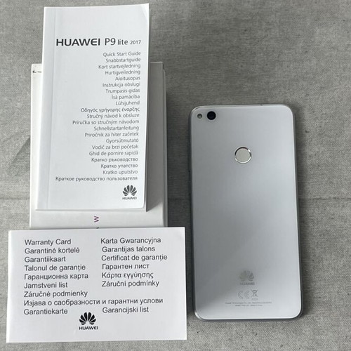 Huawei P9 Lite 2017 smartphone used, white, fully working with manuals