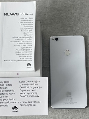 Huawei P9 Lite 2017 smartphone used, white, fully working with manuals