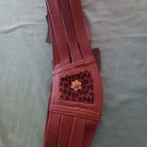 Set of 2 women's wide belts used, vintage corset style, brown