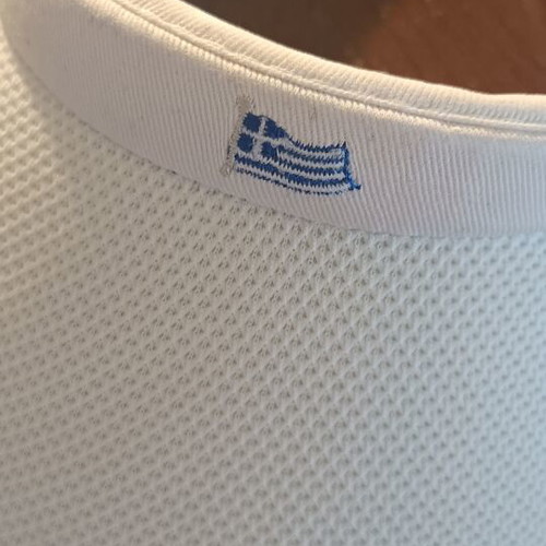 White visor hat with Greek flag, like new