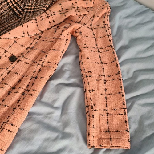 Dk jacket used, pink, size S, long and dress jacket