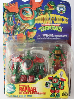 Vintage Teenage Mutant Ninja Turtles Muta Force Robomatic Raphael καινούργιο 1996