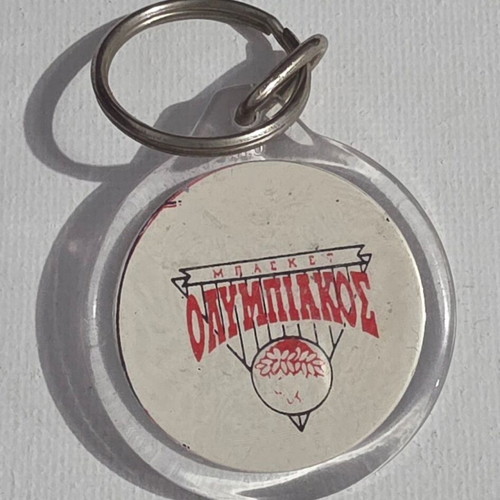 Olympiakos basketball keychain 1990s
